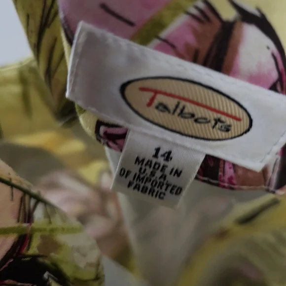 Talbots Yellow and Pink Floral Midi Dress - Picture 6 of 6